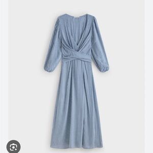 Cotton Long Sleeve Maxi Grangham Dress